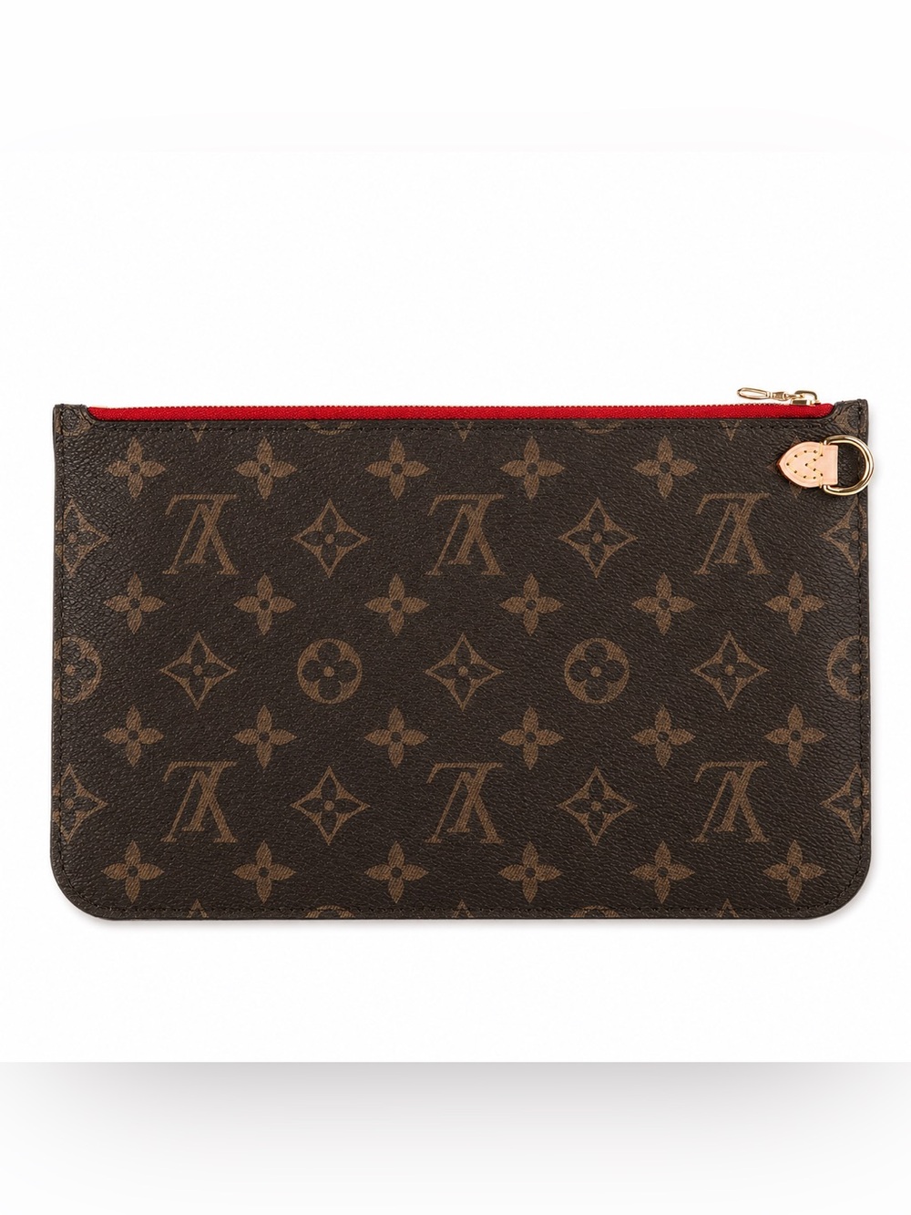 Louis Vuitton Neverfull Monogram Pochette Pouch Red Wristlet